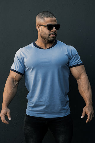 Casual Classic Ringer T-Shirt - Light Blue