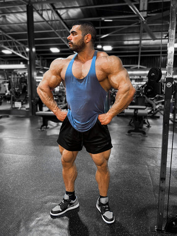 Classic Bodybuilding Racerback Stringer - Blue